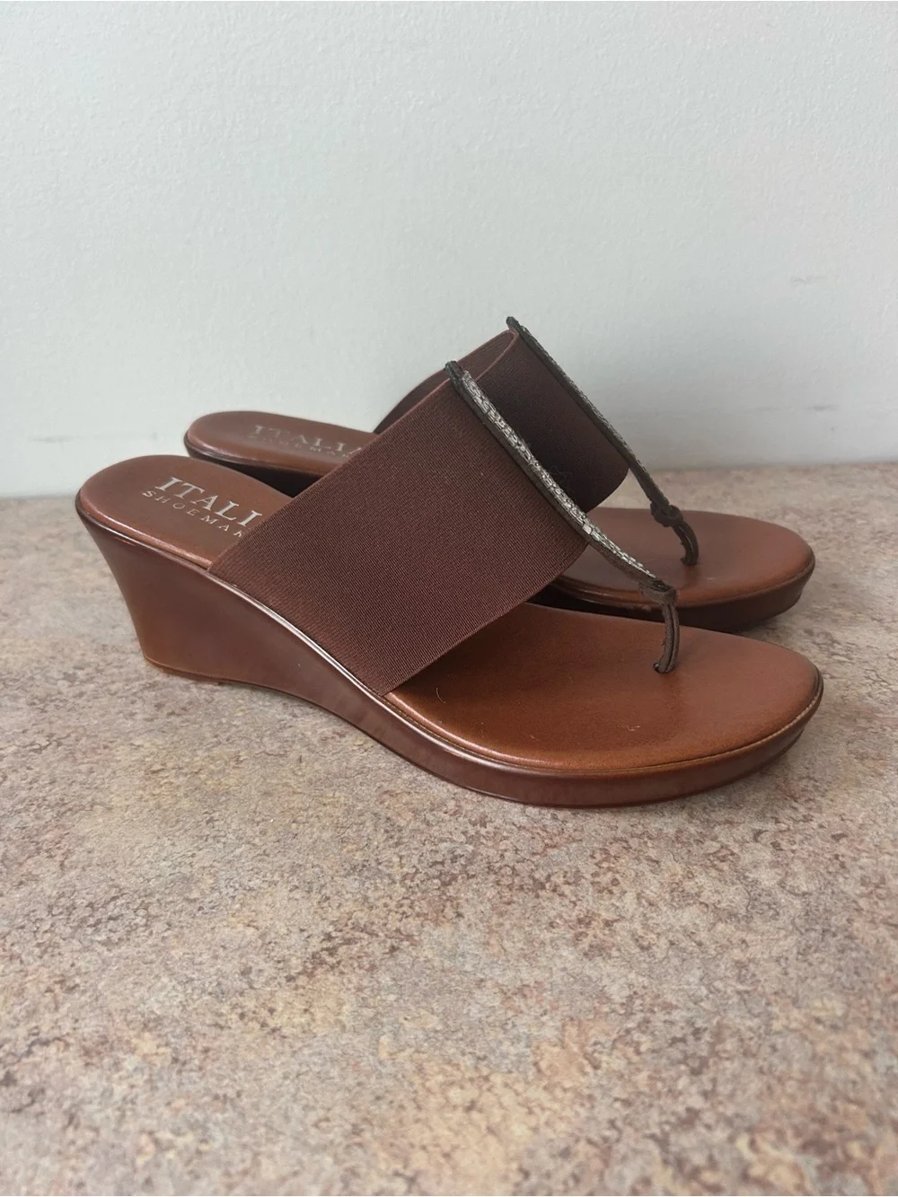 Italian Shoemakers Made in Italy Brown Wedge Heels size 8.5